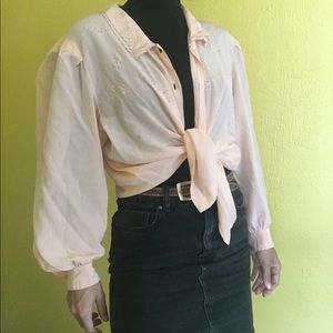 Vintage Pink Italian silk blouse